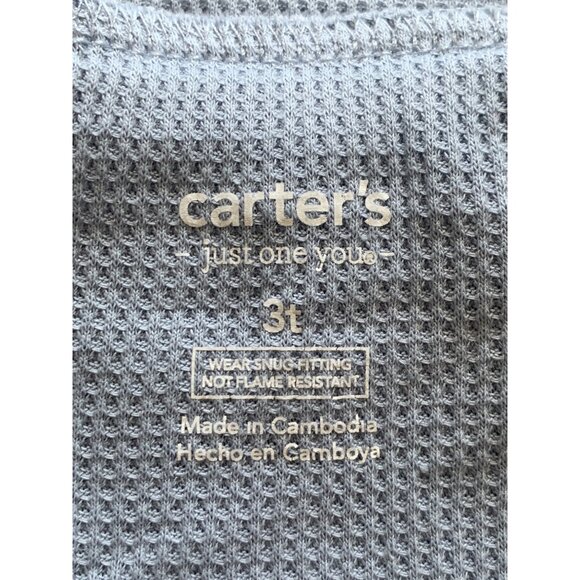 Carters Kids Boys 2-Piece Blue Thermal Pajama Set - Picture 6 of 7